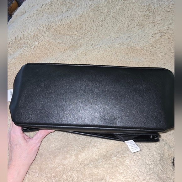 BCBG Max Azria Foldover Shoylder Bag. Black Faux Leather. NWT - Picture 9 of 12